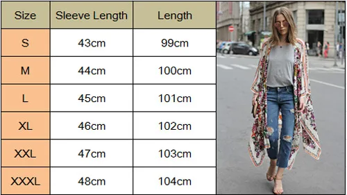 Модная одежда Бохо Винтаж Женщины Цветочные Свободные шаль кимоно шифон пальто