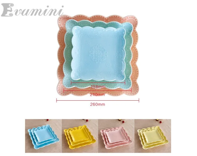 Керамические рельефные обеденные тарелки 8 дюймов 10 квадратная Западная