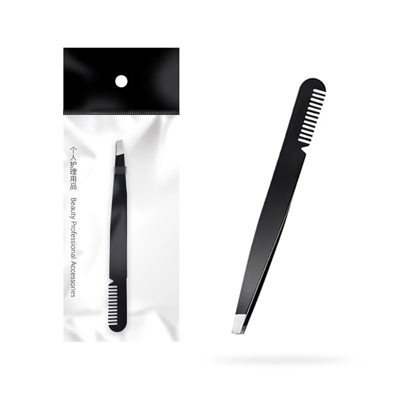 

1Pc High Quality Eyebrow Tweezer With Eyebrow Comb Stainless Steel Hair Remover Clip Brow Shape Tool Beauty Makeup Tool