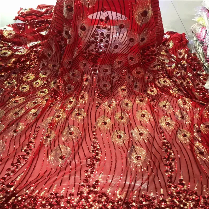 Вино двойные блестки мягкие нигерийские кружева с блестками ткань Дубай вышитые