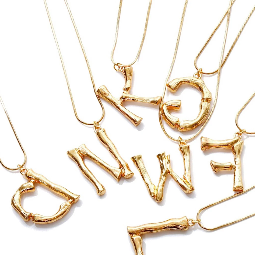 Женское Ожерелье с английской буквой 26 золотистое ожерелье подвеской Ювелирное