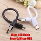 Кабель Micro USB Type-C, 15 см, короткий, для быстрой зарядки телефонов Samsung, Xiaomi, Huawei, Android