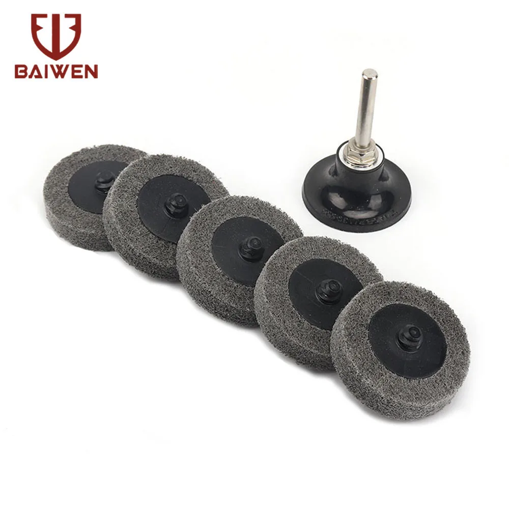 

50 мм 2-дюймовый абразивный диск из нейлонового волокна, полировальные круги, полировальные подушечки, 9P нетканый шлифовальный диск для роторных аксессуаров Dremel