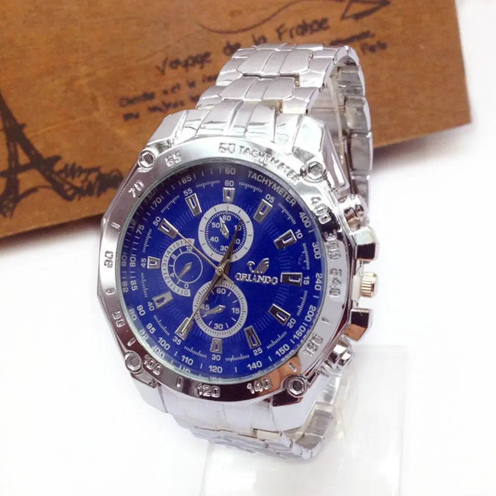 Кварцевые часы Fhshion для мужчин и женщин со стальным РЕМЕШКОМ НАРУЧНЫЕ ЧАСЫ