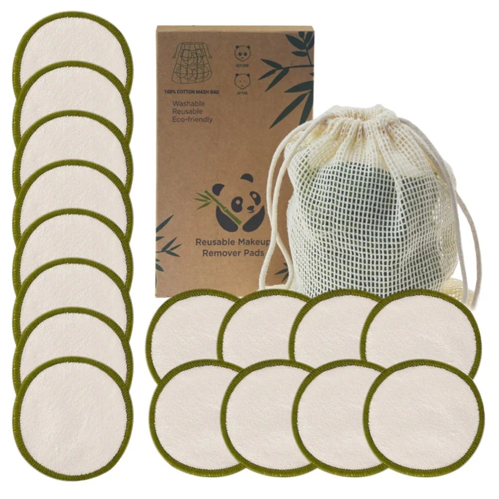 

16Pcs Reusable Makeup Remover Pads with Washable Laundry Bag and Storage Box Cotton Pads for Lotion Foundation Lipstick Shipping