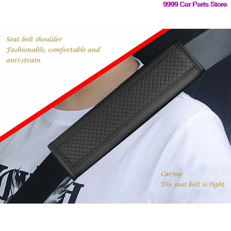 

Fibre Leather Embossed Seat Belt Shoulder Pads Car Seat Cover Safety Belts