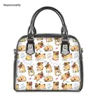 Сумка-тоут женская кожаная с принтом в виде Щенка Мопса