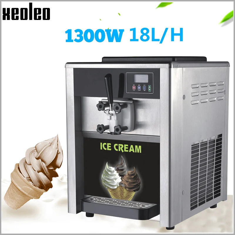 

XEOLEO Soft Ice Cream Machine 18L/H Single Flavor Ice Cream Maker Stainless Steel Commercial Yogurt Machine Air-cooling 220/110V