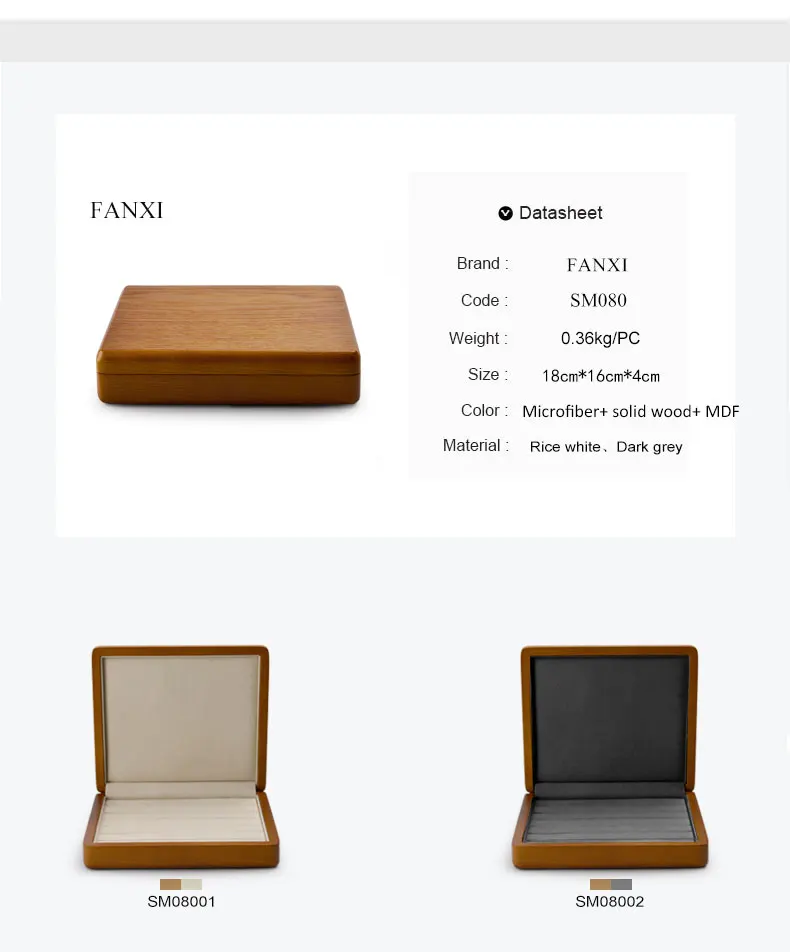 FANXI 2 шт твердая деревянная витрина для ювелирных украшений держатель кольца с микроволокно, ювелирные украшения коробка подставка для ювелирного магазина