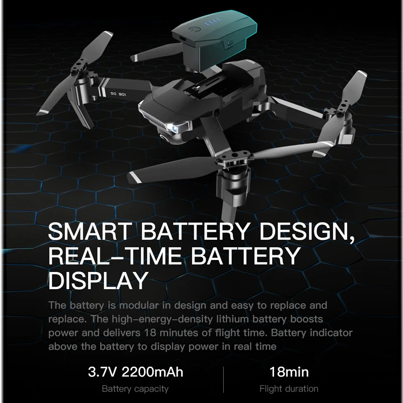 SG901 Профессиональный Дрон с двойной камерой 1080P 4K HD WiFi FPV широкоугольный