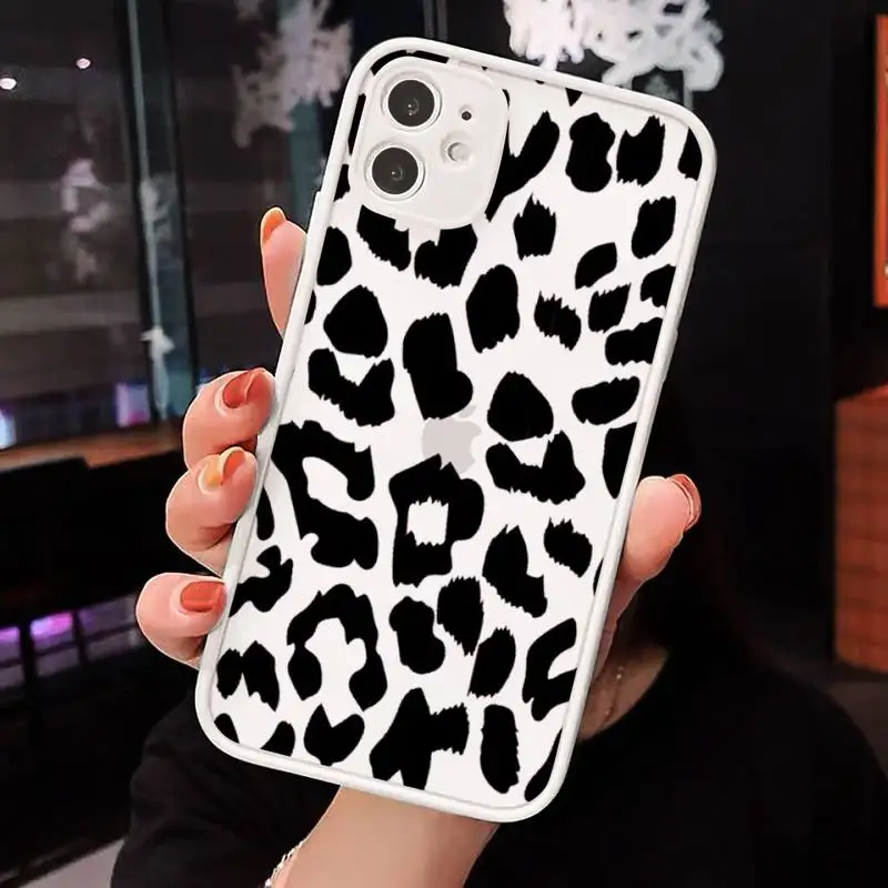

Leopard Print sexy pattern Phone Cases matte transparent For iphone 7 8 11 12 plus mini x xs xr pro max cover