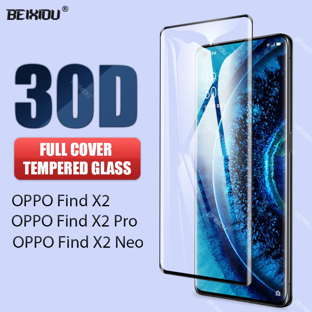30D изогнутое закаленное стекло для Oppo Find X2 Pro защита экрана антибликовое Neo