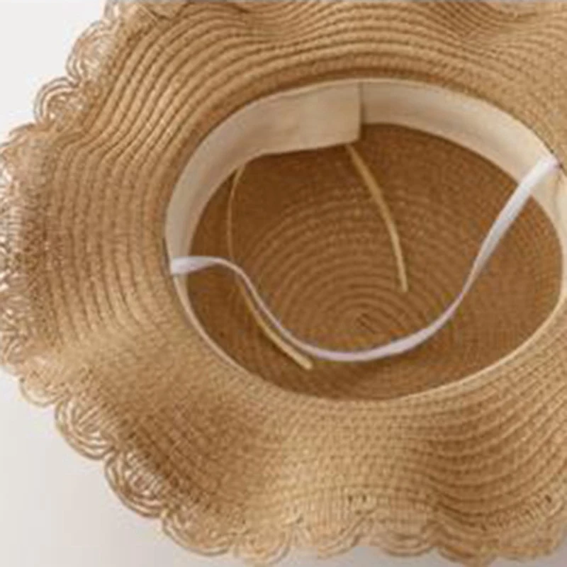 

2020 Summer Kid Sun Hats Children Beach Girls Straw Weave Pompoms Hat UV Protective Kids Big Brim Holiday Casquette Rolling Hats