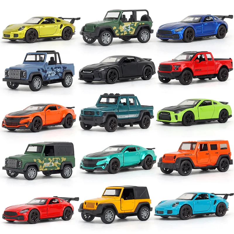 

1:36 Scale Kids Alloy Pull Back Car Toy High Simulation Sports Car Trucks Diecast Vehicles Miniature Car Model Toys Boy Gifts