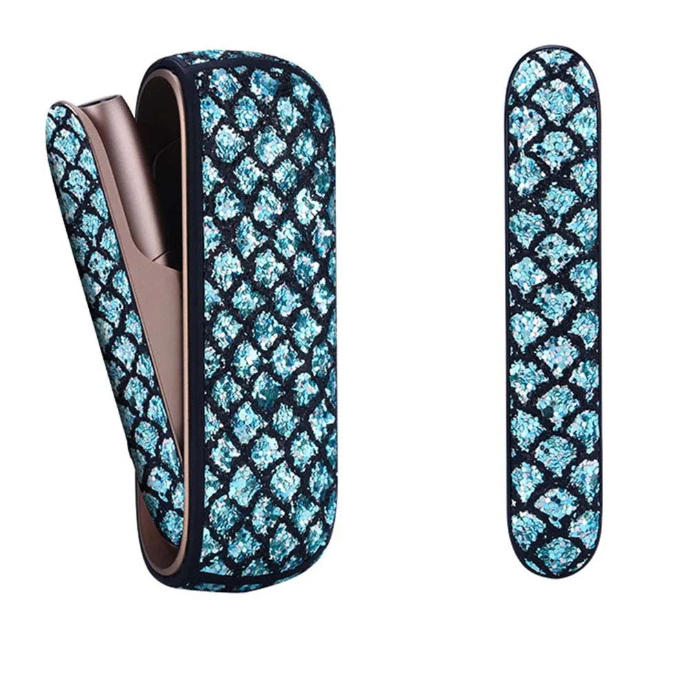 3 цвета Bling сумка держатель боковая крышка+ полный Чехол для Iqos 3,0 кожаный чехол Аксессуары для Iqos 3 крышка - Цвет: Зеленый