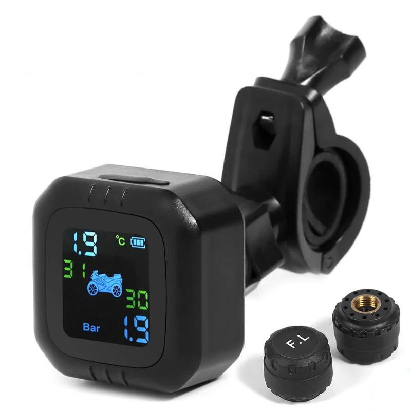 Система контроля давления в шинах TPMS для мотоцикла беспроводной ЖК-дисплей 2