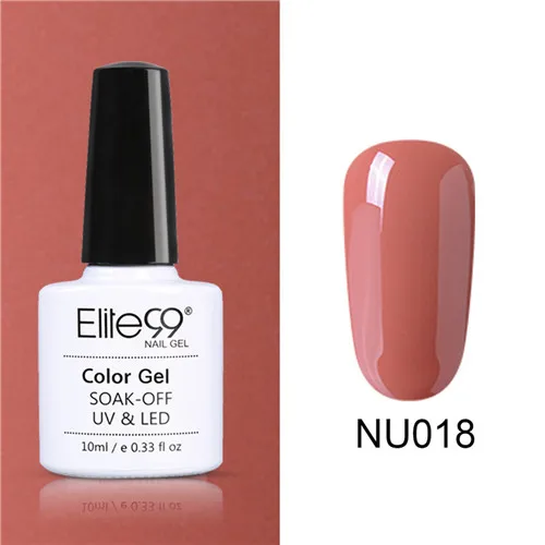 NU018 Elite99 Гель-лак Набор UV Vernis Полупостоянный праймер верхнее покрытие 10 мл телесный гель лак для ногтей, маникюр гель лак PolishesNails - Цвет: NU018