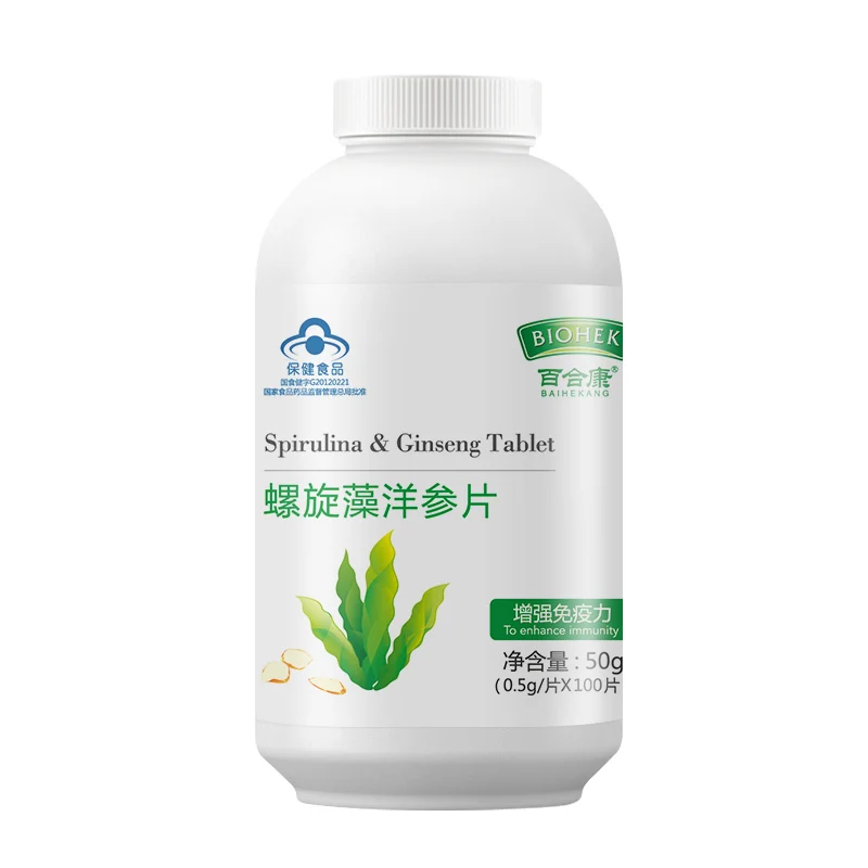 

Lily, spirulina ginseng 100 pills enhance immunity health care products