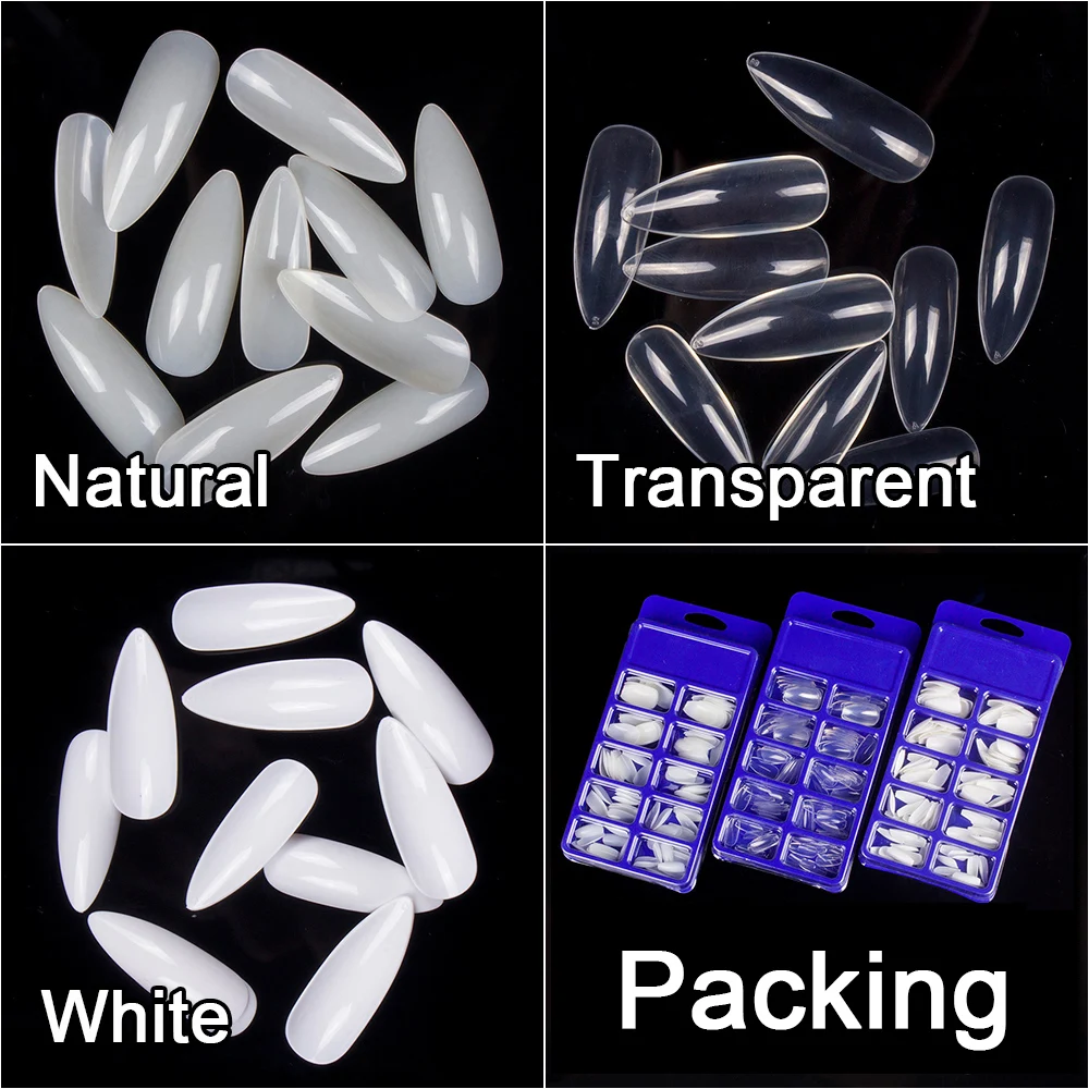 100 шт./компл. полное покрытие Длинные накладные ногти балерины гроб квадратные