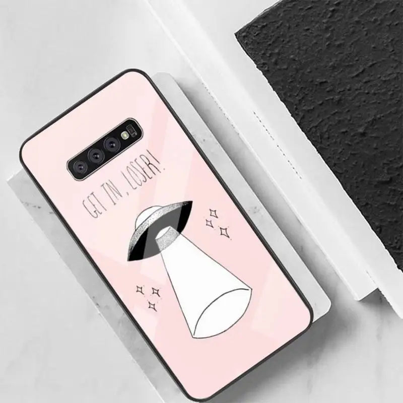 

UFO Space Phone Case For Galaxy Tempered Glass Cases Apply To S10 S9 S8 S7 S6edge Plus TPU Cover