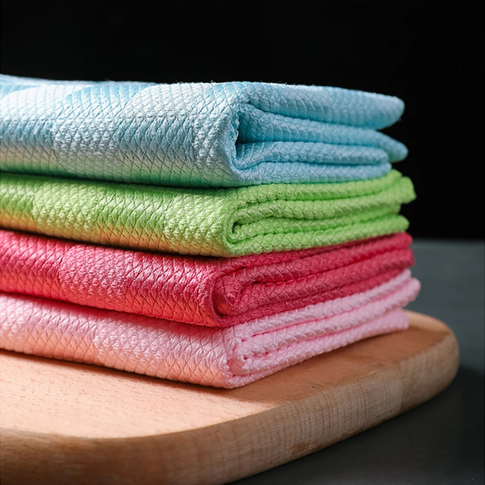 

5pcs Anti-Grease Wiping Rags Efficient Fish Scale Wipe Cloth Cleaning Cloth Car Cleaning Towel Auto Accessories Interior Details