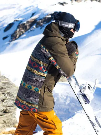 GSOU зимняя мужская лыжная куртка одежда для сноуборда ветронепроницаемое