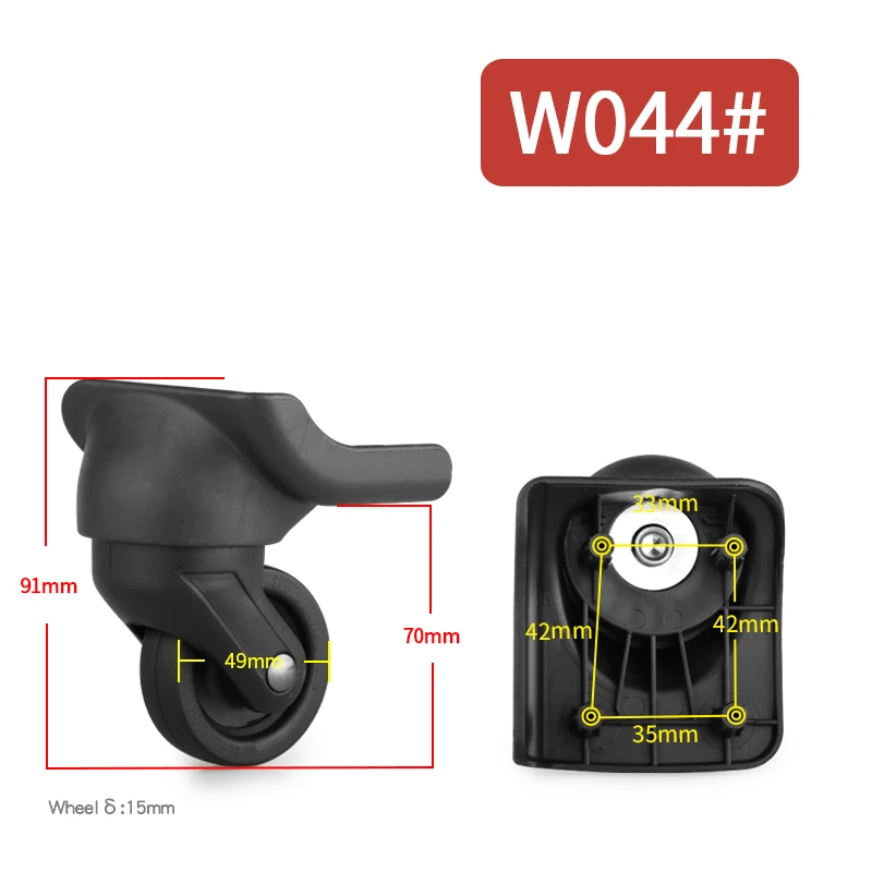 W044(2 Wheels)Black Чемодан на колесиках, дорожная сумка на колесиках, модная новинка, универсальный чемодан на колесиках, аксессуары, пароль, коробка для самолета, Универсальные ролики - Цвет: W044(2 Wheels)Black