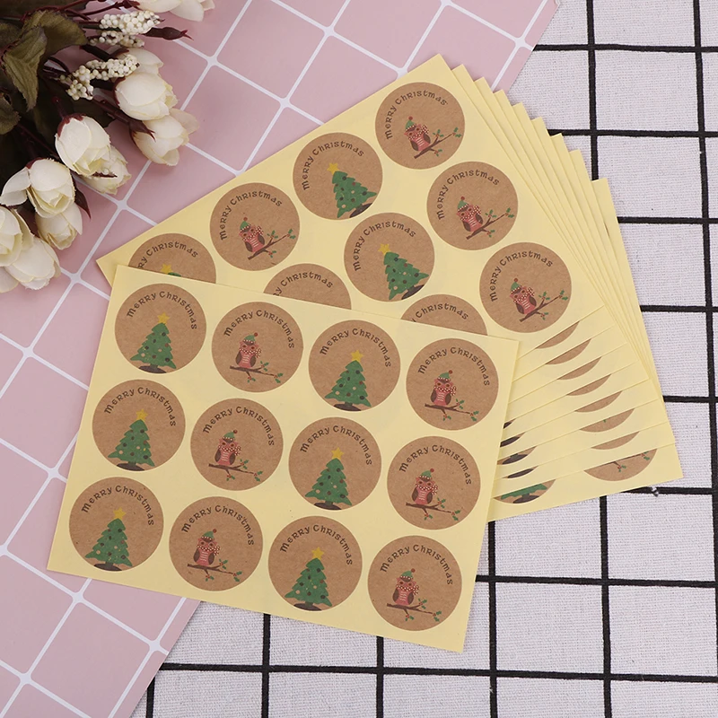 120pcs 16-160 шт спасибо Счастливого Рождества тема запечатывания стикер DIY подарки отправлено выпечки украшения посылка многофункциональная этикетка - Цвет: 120pcs