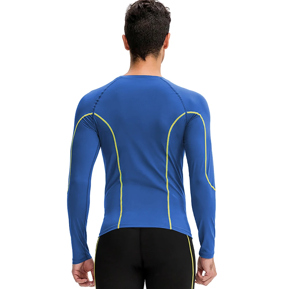 Men Sports Shirt Quick Dry Tight Long Sleeve Running T-shirt Compression Underwear Gym Fitness joggers Training Sportswear MMA