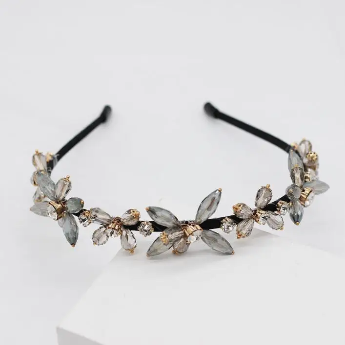 

Fashion temperament simple personality hand hair hoop transparent water drop temperament rhinestone hair bands