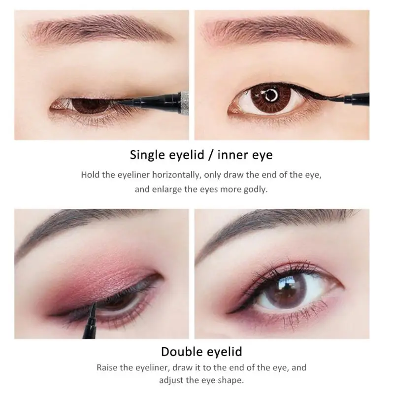 

1PC Sexy Black Brown Small Gold Thick Waterproof Long-lasting Eyeliner Pencil Liquid Eye Liner Pen Pencil Make Up Tool TSLM1
