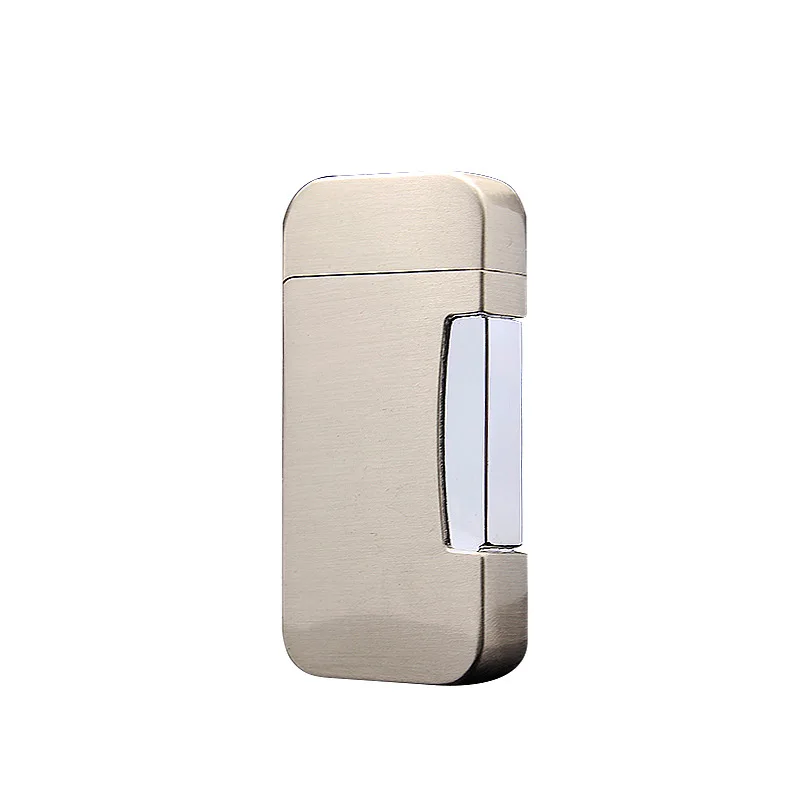 

Creative Portable Metal Windproof Lighter Double Fire Cigarette Lighter Butane Gas Lighter Grinding Wheel Smoking Accessories