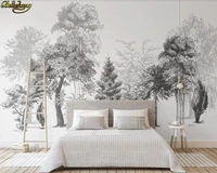 beibehang custom wall paper mural modern minimalist black and white sketch style abstract wood tv background wall 3d wallpaper