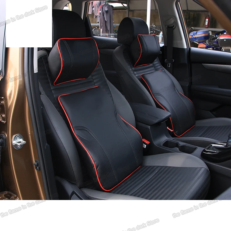 Lsrtw2017 роскошный подголовник автомобильного сиденья из хлопка и кожи поясничная