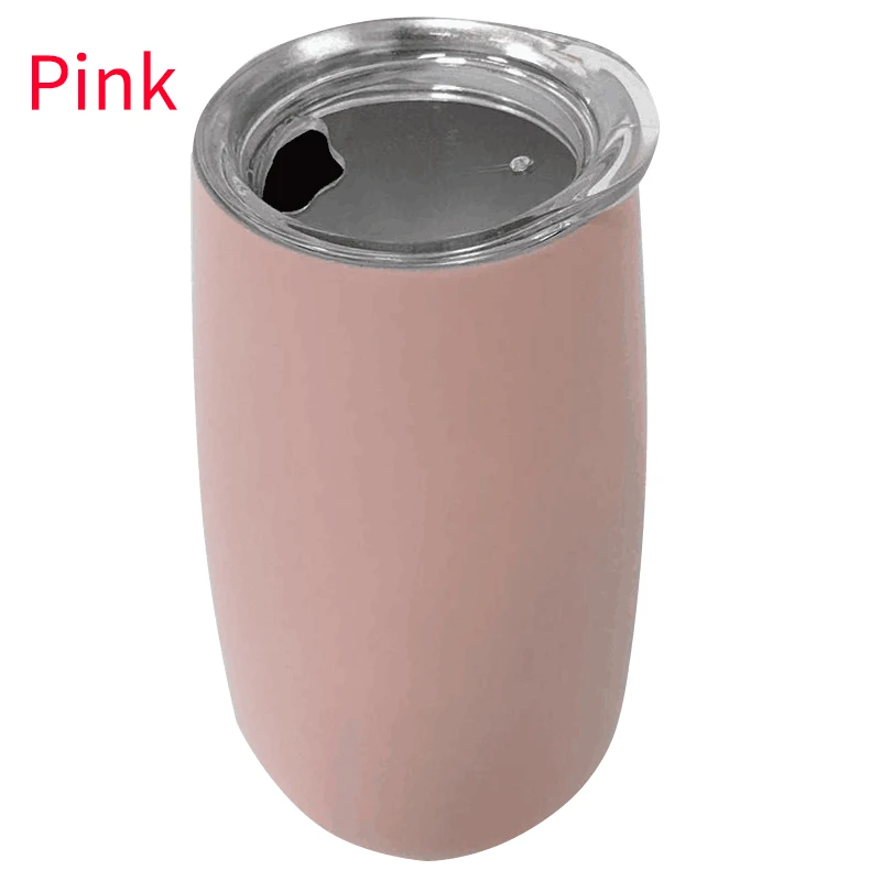 Pink 6 унций бокал для вина, флейта для шампанского с крышкой, бокал для вина, термос, вакуумная кружка, изолированная для свадьбы, девичника, вечерние, подарочные чашки - Цвет: Pink