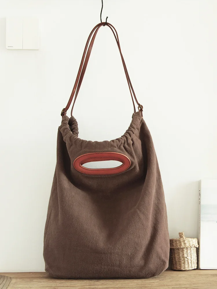 

Ecology Natural Linen Big Size Over The Shoulder Bag Female Daily Over Large Eco-friendly Cotton Concise Handbag for Women