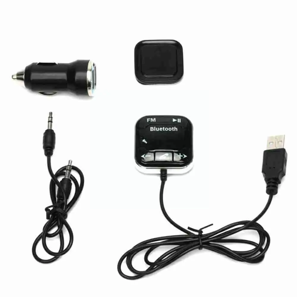 

Car FM Transmitter Kit Wireless Bluetooth SD FM Transmitter Adapter AUX With USB Charger Dual AUX LCD USB Car Handsfree Mic O4M5