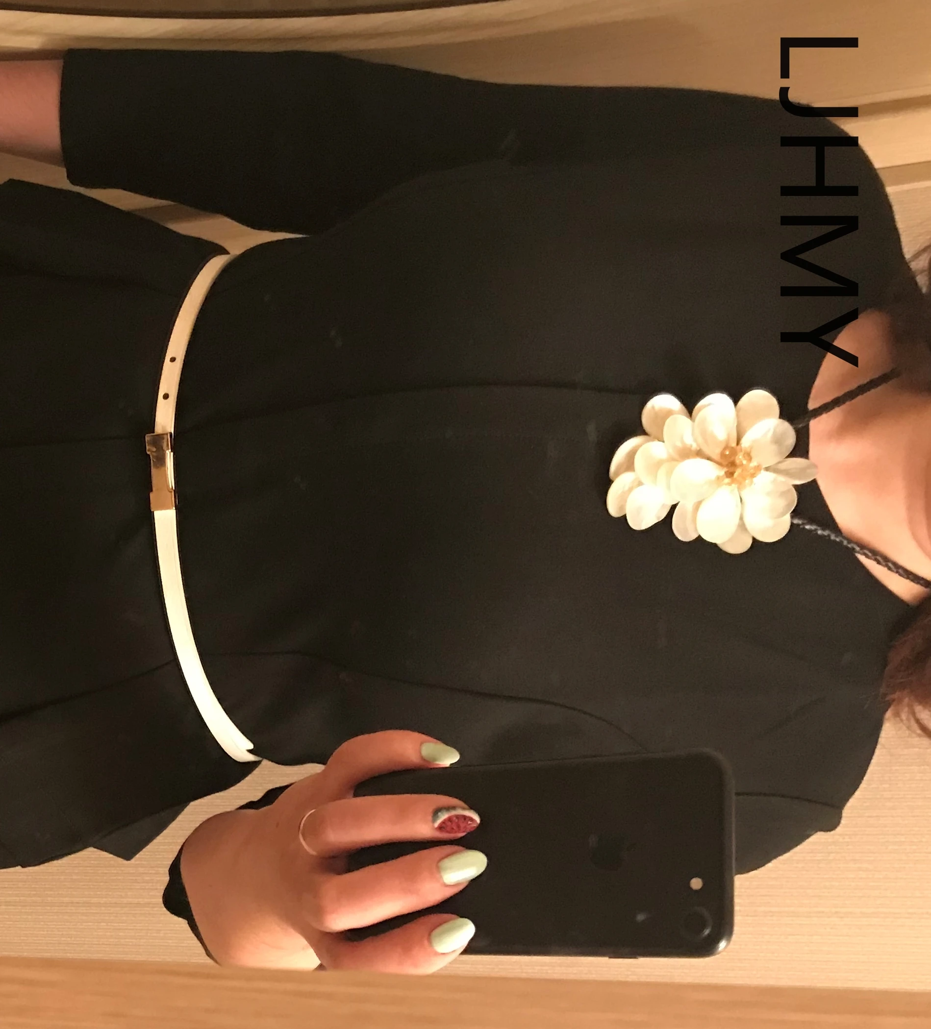 LJHMY элегантное отличное ожерелье из перламутрового цветка с кристаллами и