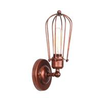 black iron cage vintage wall lights american loft decor wandlamp industrial sconce e27 led wall lamps for bedroom living room