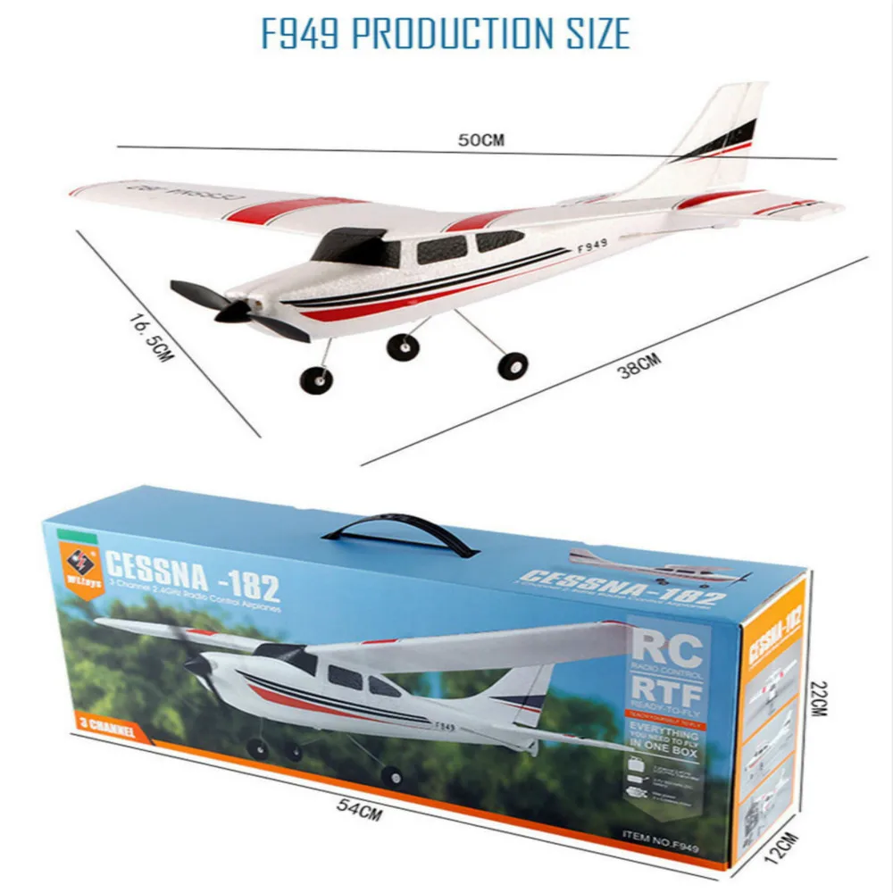 F949 Cessna 182 планер самолет из пеноматериала 2 4G 3Ch RC с неподвижным крылом игрушки на