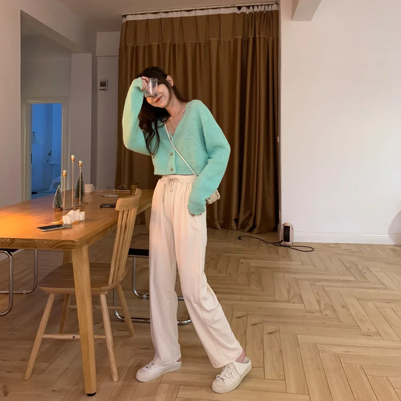 Женские трикотажные флисовые брюки на завязках с высокой талией | Женская одежда