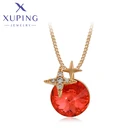 Xuping модные ювелирные изделия, новые Очаровательные Кристаллы, ожерелье золотого цвета 810663025
