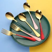 creative stainless steel coffee stirring spoon dinner dessert fruit fork teaspoon dinnerware kitchen tableware accessories