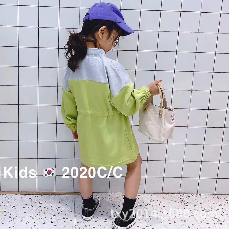 Новинка Весна 2020 Повседневное платье-рубашка с джинсовой строчкой на талии для