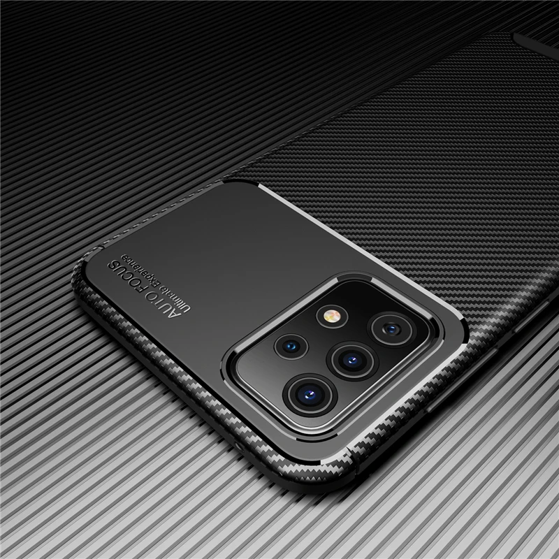KEYSION Phone Case for Samsung A52S A72 A73 A33 A53 A13 5G Carbon Fiber Texture Shockproof back Cover For Galaxy A12 A22 A82 A32
