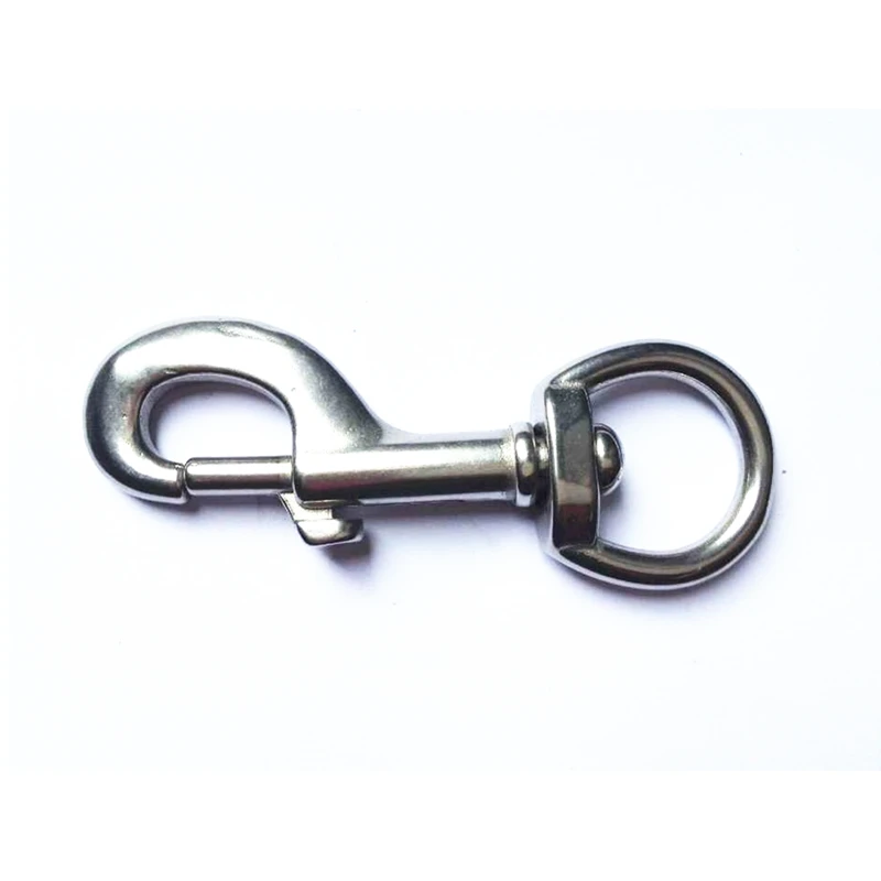 20 Pieces Stainless Steel Metal Silvery Curved Lobster Clasps Swivel Trigger Round Swivel Eye Bolt Snap Hook With Spring