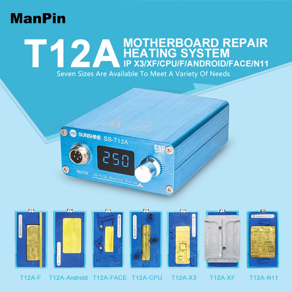 

SS-T12A Desoldering Heating Station for iPhone X XS XR 11Pro Max Mainboard CPU IC Chips Layering Glue Remove Phone Repair Tools