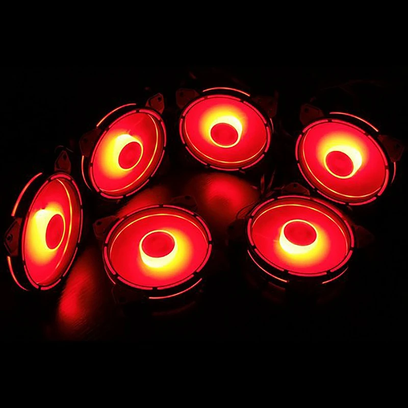 

COOLMOON RGB Chassis Fan, 12cm Silent Internal and External Light + Music Controller Desktop Cooling Fan CPU Fan (3 Pcs)
