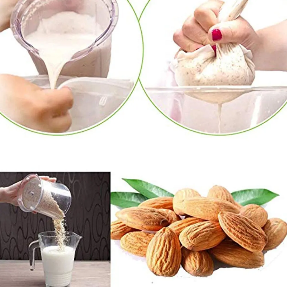 

20X30cm Nut Milk Bag Filter Reusable Almond Milk Bag Strainer Fine Filter Bag Mesh Nylon Cheesecloth Cold Brew Coffee Filter