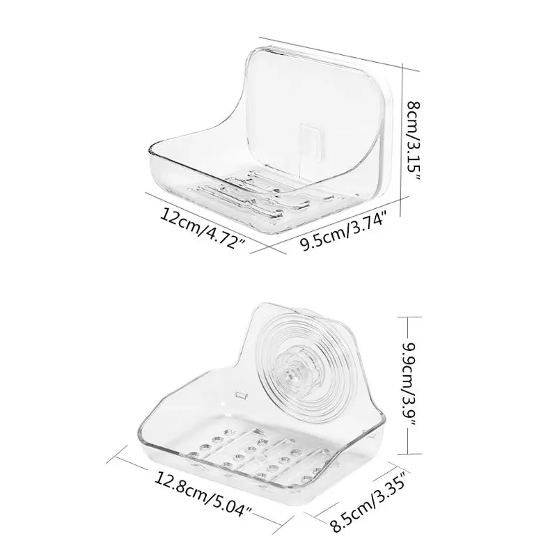 

Soap holder Wall Mounted Self Adhesive Soap Dish Holder Sponge Storage Box Rack No Drilling